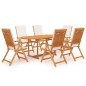 vidaXL Comedor de jardín 7 piezas con cojines madera maciza de teca vidaXL Comedor de jardín 7 piezas con cojines madera maciza de teca