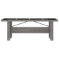 vidaXL Set de comedor de jardín 9 pzas y cojines ratán sintético gris vidaXL Set de comedor de jardín 9 pzas y cojines ratán sintético gris