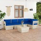 vidaXL Muebles de jardín de palets 6 piezas y cojines madera de abeto 