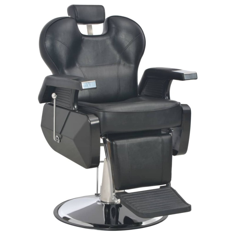 vidaXL Silla de peluquería de cuero sintético negra 72x68x98 cm