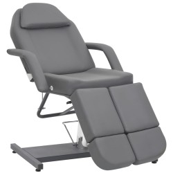 vidaXL Sillón de salón de belleza cuero sintético gris 180x62x78 cm