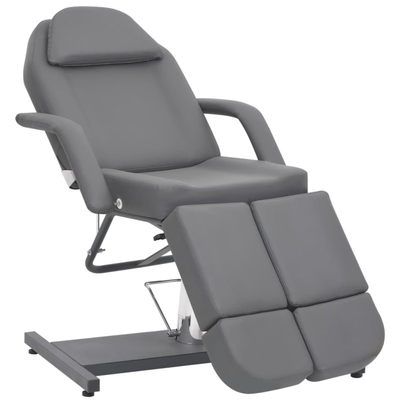 vidaXL Sillón de salón de belleza cuero sintético gris 180x62x78 cm vidaXL Sillón de salón de belleza cuero sintético gris 180x62x78 cm