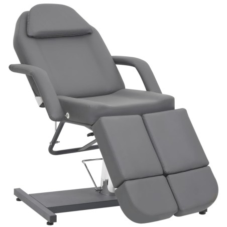 vidaXL Sillón de salón de belleza cuero sintético gris 180x62x78 cm