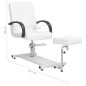 vidaXL Sillón de masaje con reposapiés blanco cuero PE 127x60x98 cm vidaXL Sillón de masaje con reposapiés blanco cuero PE 127x60x98 cm