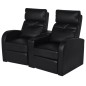 vidaXL Sillón de 2 plazas con LED cuero sintético negro vidaXL Sillón de 2 plazas con LED cuero sintético negro