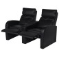 vidaXL Sillón de 2 plazas con LED cuero sintético negro vidaXL Sillón de 2 plazas con LED cuero sintético negro