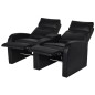 vidaXL Sillón de 2 plazas con LED cuero sintético negro vidaXL Sillón de 2 plazas con LED cuero sintético negro