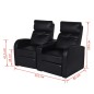 vidaXL Sillón de 2 plazas con LED cuero sintético negro vidaXL Sillón de 2 plazas con LED cuero sintético negro