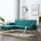 vidaXL Sofá con forma de L tapizado de tela verde 186x136x79 cm vidaXL Sofá con forma de L tapizado de tela verde 186x136x79 cm