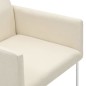 vidaXL Sillas de comedor 2 unidades tela apariencia de lino blanco 