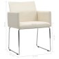 vidaXL Sillas de comedor 2 unidades tela apariencia de lino blanco 