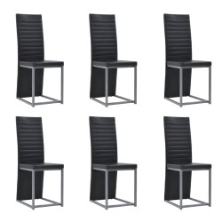 vidaXL Juego de comedor 7 piezas acero y vidrio templado negro