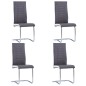 vidaXL Sillas voladizas de comedor 4 unidades cuero sintético gris vidaXL Sillas voladizas de comedor 4 unidades cuero sintético gris