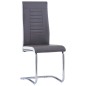 vidaXL Sillas voladizas de comedor 4 unidades cuero sintético gris vidaXL Sillas voladizas de comedor 4 unidades cuero sintético gris