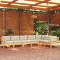 vidaXL Muebles de jardín 7 pzas y cojines madera maciza de pino crema vidaXL Muebles de jardín 7 pzas y cojines madera maciza de pino crema