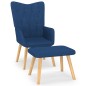 vidaXL Silla de relajación con reposapiés tela azul vidaXL Silla de relajación con reposapiés tela azul