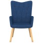 vidaXL Silla de relajación con reposapiés tela azul vidaXL Silla de relajación con reposapiés tela azul