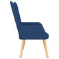 vidaXL Silla de relajación con reposapiés tela azul vidaXL Silla de relajación con reposapiés tela azul