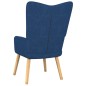 vidaXL Silla de relajación con reposapiés tela azul vidaXL Silla de relajación con reposapiés tela azul
