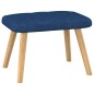 vidaXL Silla de relajación con reposapiés tela azul vidaXL Silla de relajación con reposapiés tela azul