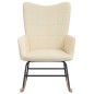vidaXL Silla mecedora de tela color crema vidaXL Silla mecedora de tela color crema