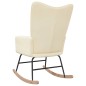 vidaXL Silla mecedora de tela color crema vidaXL Silla mecedora de tela color crema