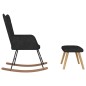 vidaXL Silla mecedora con reposapiés tela negro vidaXL Silla mecedora con reposapiés tela negro