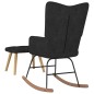 vidaXL Silla mecedora con reposapiés tela negro vidaXL Silla mecedora con reposapiés tela negro