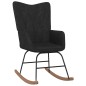 vidaXL Silla mecedora con reposapiés tela negro vidaXL Silla mecedora con reposapiés tela negro