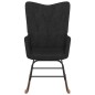 vidaXL Silla mecedora con reposapiés tela negro vidaXL Silla mecedora con reposapiés tela negro