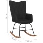 vidaXL Silla mecedora con reposapiés tela negro vidaXL Silla mecedora con reposapiés tela negro