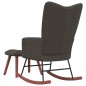 vidaXL Silla mecedora con reposapiés terciopelo gris oscuro vidaXL Silla mecedora con reposapiés terciopelo gris oscuro