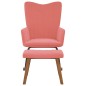 vidaXL Silla mecedora con reposapiés terciopelo rosa vidaXL Silla mecedora con reposapiés terciopelo rosa