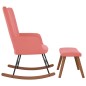vidaXL Silla mecedora con reposapiés terciopelo rosa vidaXL Silla mecedora con reposapiés terciopelo rosa