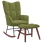 vidaXL Silla mecedora con reposapiés terciopelo verde claro vidaXL Silla mecedora con reposapiés terciopelo verde claro