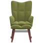 vidaXL Silla mecedora con reposapiés terciopelo verde claro vidaXL Silla mecedora con reposapiés terciopelo verde claro