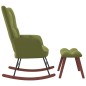 vidaXL Silla mecedora con reposapiés terciopelo verde claro vidaXL Silla mecedora con reposapiés terciopelo verde claro