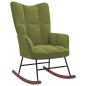 vidaXL Silla mecedora con reposapiés terciopelo verde claro vidaXL Silla mecedora con reposapiés terciopelo verde claro