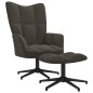 vidaXL Silla de relajación con taburete terciopelo gris oscuro vidaXL Silla de relajación con taburete terciopelo gris oscuro
