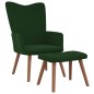 vidaXL Sillón de relax con taburete terciopelo verde oscuro vidaXL Sillón de relax con taburete terciopelo verde oscuro