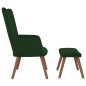 vidaXL Sillón de relax con taburete terciopelo verde oscuro vidaXL Sillón de relax con taburete terciopelo verde oscuro