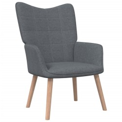 vidaXL Silla de relajación con reposapiés de tela gris oscuro