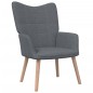 vidaXL Silla de relajación con reposapiés de tela gris oscuro vidaXL Silla de relajación con reposapiés de tela gris oscuro