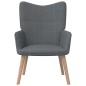 vidaXL Silla de relajación con reposapiés de tela gris oscuro vidaXL Silla de relajación con reposapiés de tela gris oscuro