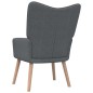 vidaXL Silla de relajación con reposapiés de tela gris oscuro vidaXL Silla de relajación con reposapiés de tela gris oscuro