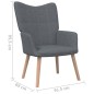 vidaXL Silla de relajación con reposapiés de tela gris oscuro vidaXL Silla de relajación con reposapiés de tela gris oscuro