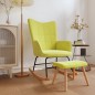 vidaXL Silla mecedora con reposapiés tela verde vidaXL Silla mecedora con reposapiés tela verde
