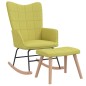 vidaXL Silla mecedora con reposapiés tela verde vidaXL Silla mecedora con reposapiés tela verde
