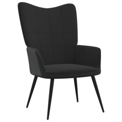 vidaXL Silla de relajación de terciopelo negro y PVC