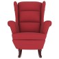 vidaXL Silla mecedora con patas de madera de caucho terciopelo rojo vidaXL Silla mecedora con patas de madera de caucho terciopelo rojo